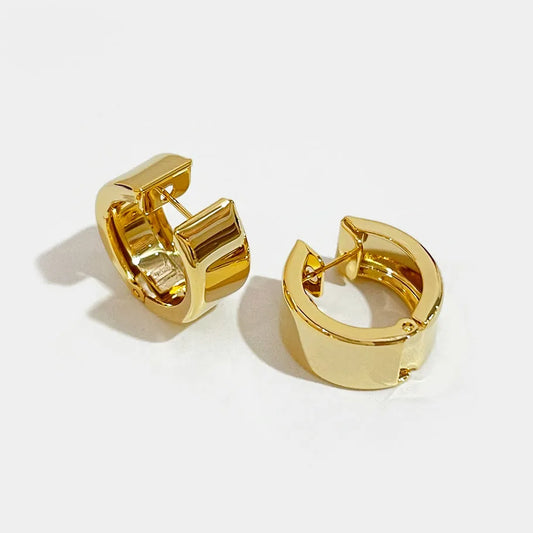 Peri'sBox Gold Sliver Color Metal Small Hoop Earrings for Women