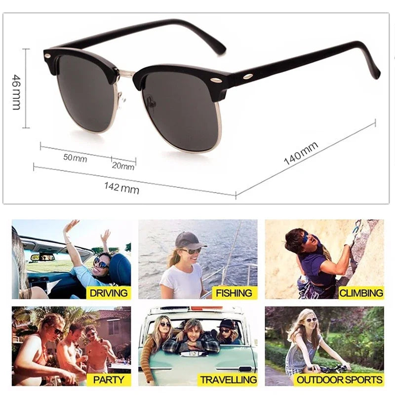 LeonLion  Polarized Semi-Rimless Sunglasses