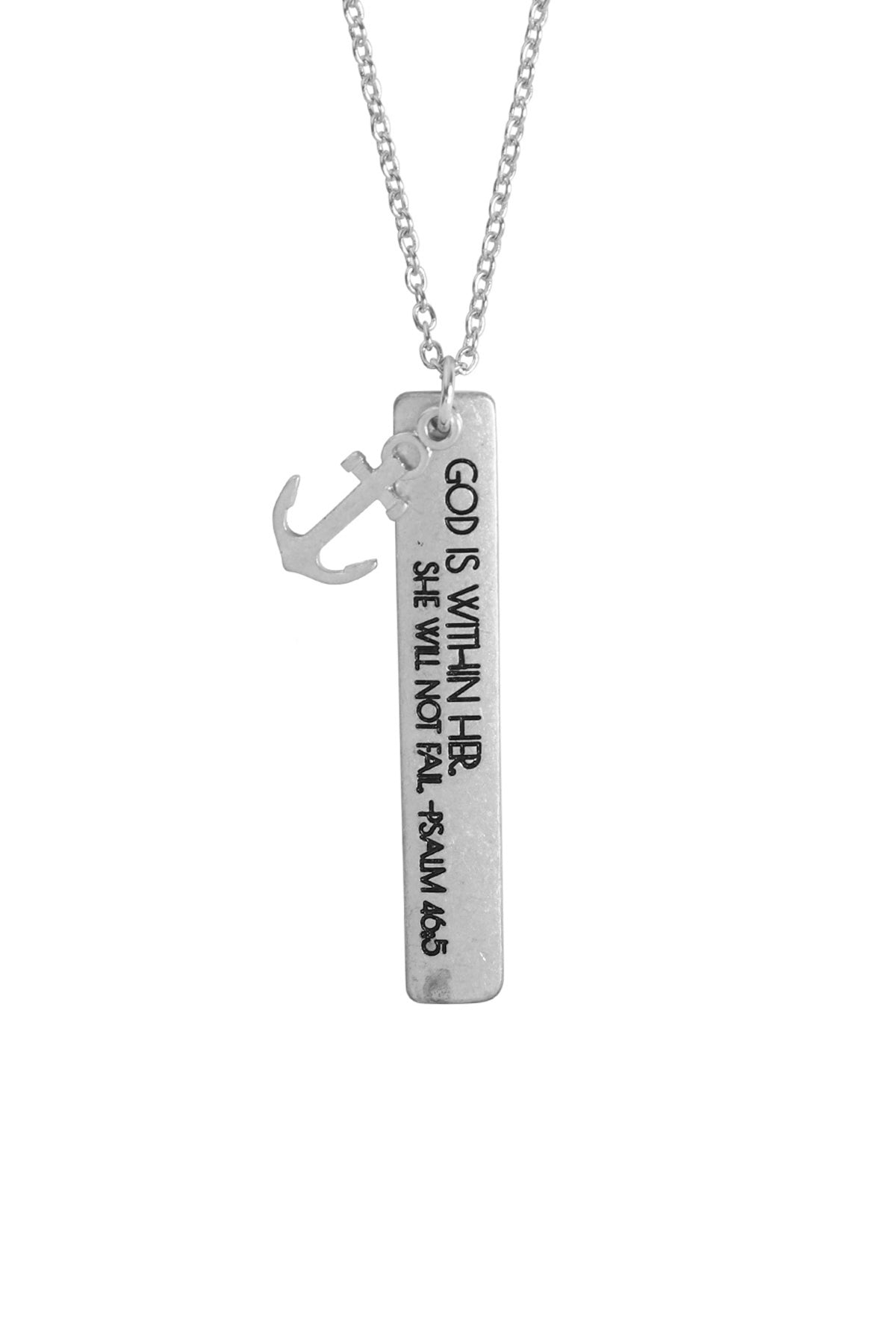 Message "God Within Her" Charm Pendant Necklace